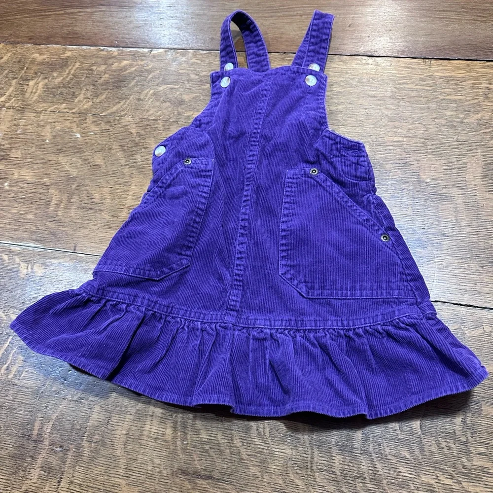 Ralph Lauren vintage Kids Purple Corduroy Dress ruffle sz 3T. U